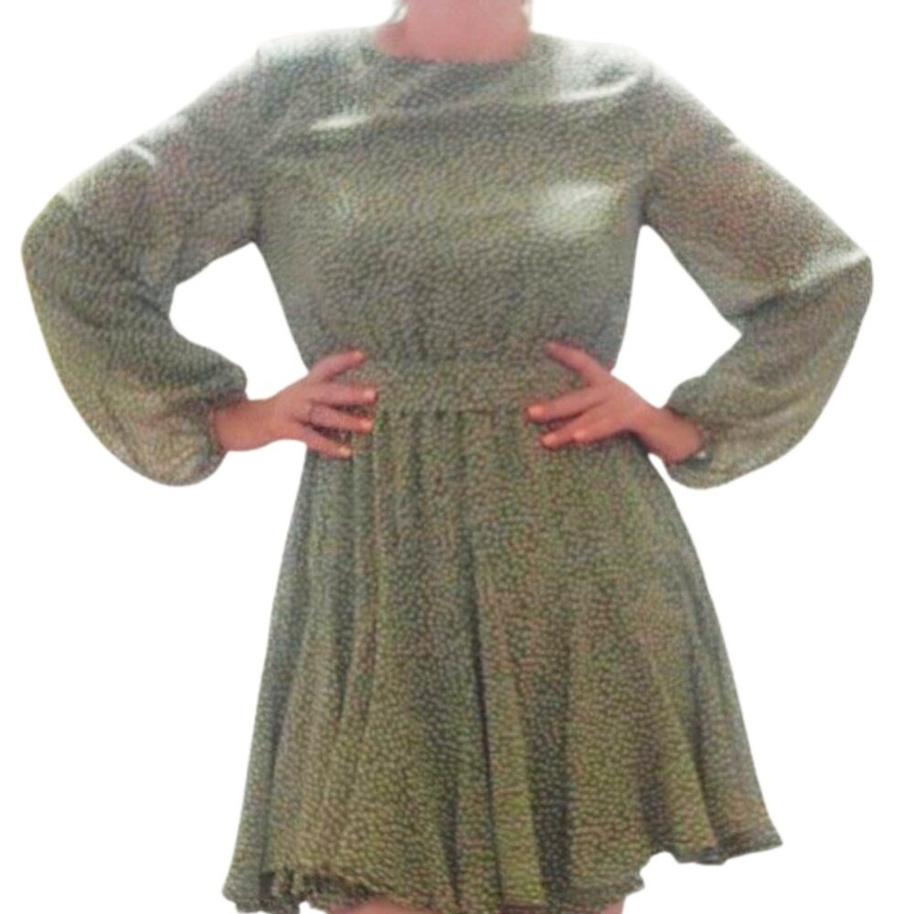 Women's Green Causal Above the Knee Dress